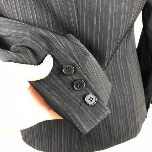 Theory Office Siren Pinstripe Blazer Black Shadow Stripe  Black Officecore - Picture 3 of 13